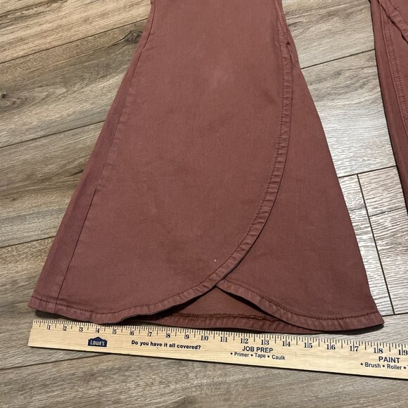 Shyanne Tulip Hem Super Flare Jeans SZ 33 x 32 Red Clay Brown High Rise Stretch - Picture 6 of 13